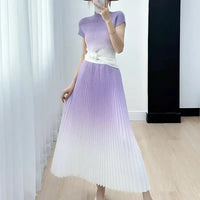Two Piece Set Women Korean Miyake High-End