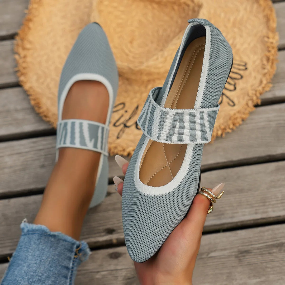 Pointed Knitted Dressy Toe Loafers