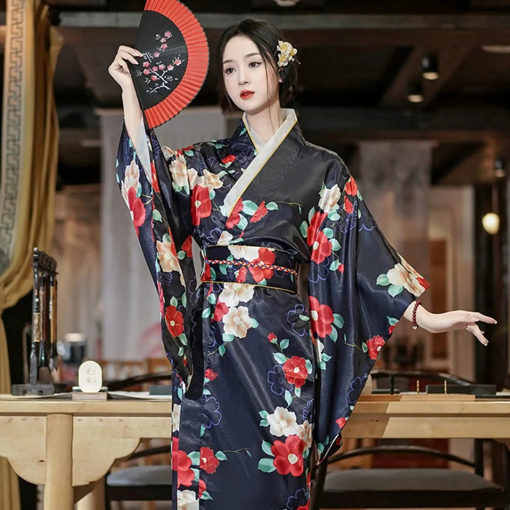 Japanese Yukata Satin Kimono