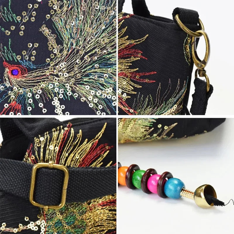 Ethnic Style Sequins Tote Bag