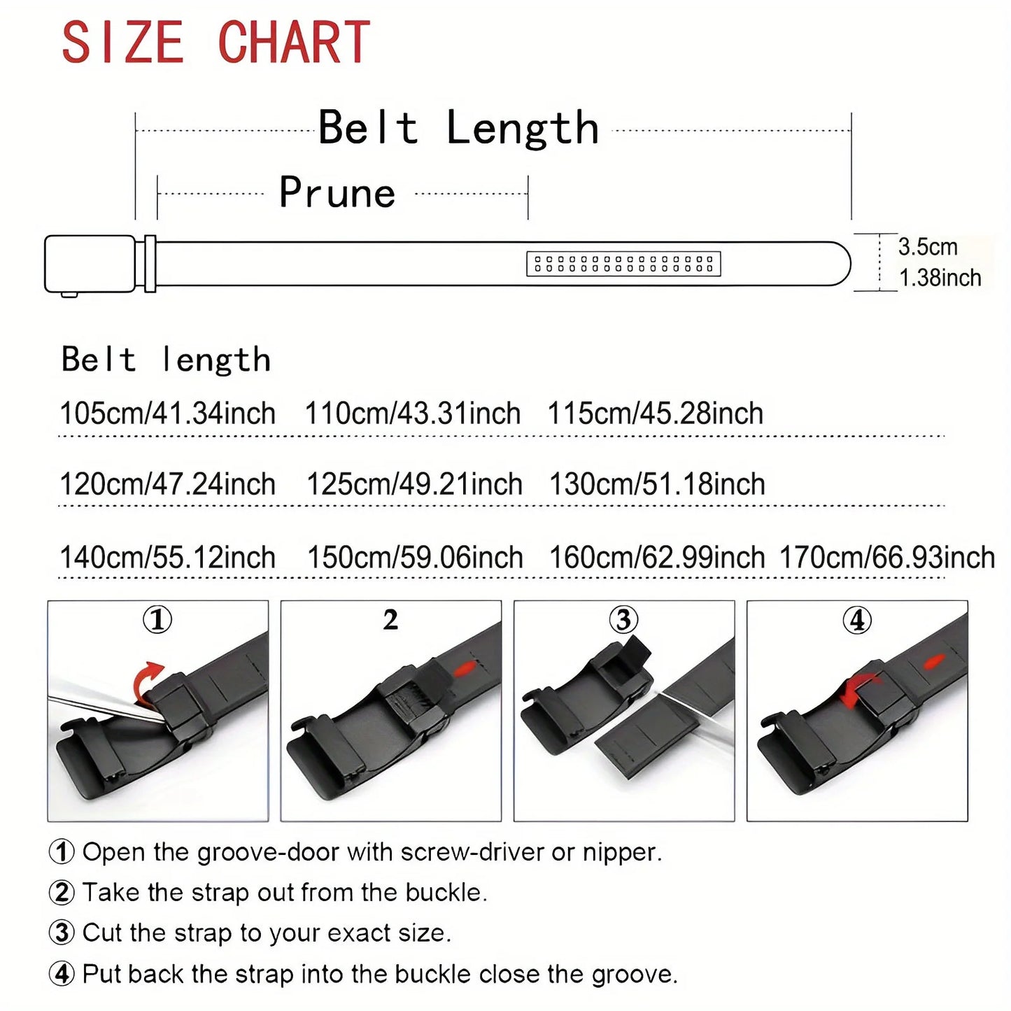 MicroAjust™ Hole-Free Belt PU Leather Waist Strap