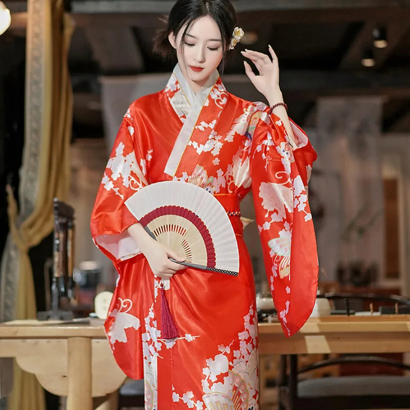 Japanese Yukata Satin Kimono