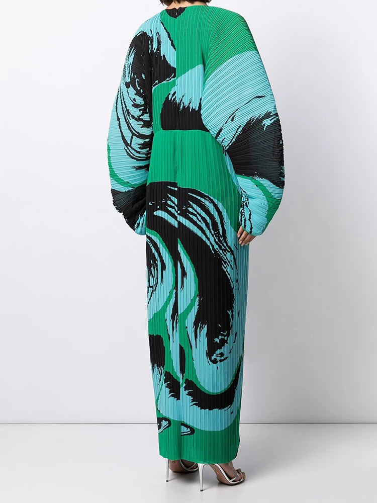 Miyake Pleated Hand Painted Dress 