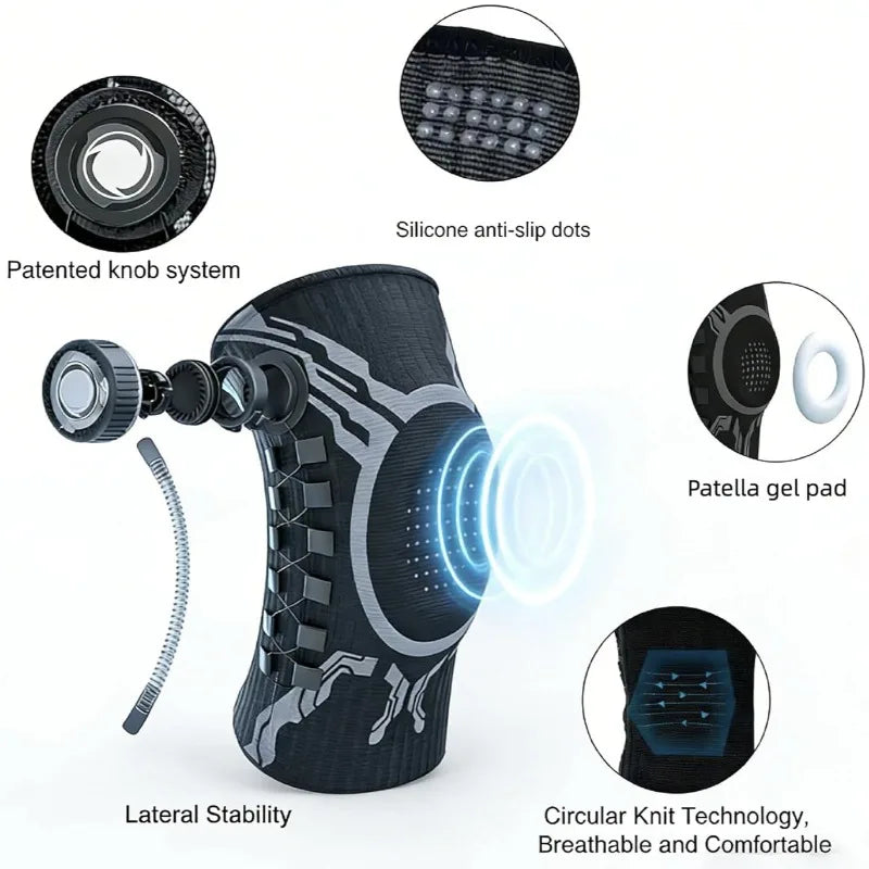 Sweat Wicking Joint Recovery Adjustable Knob Leg Guard Knee Brace Meniscus