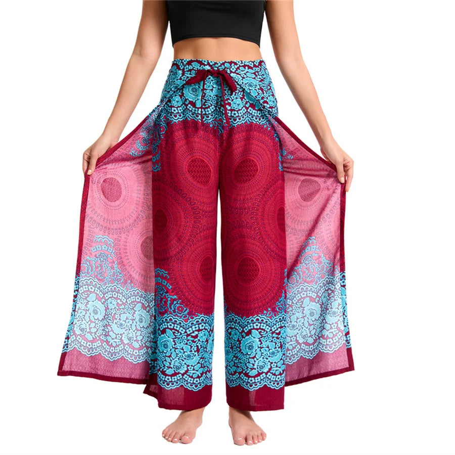 Boho Palazzo Pants Wide Leg Yoga