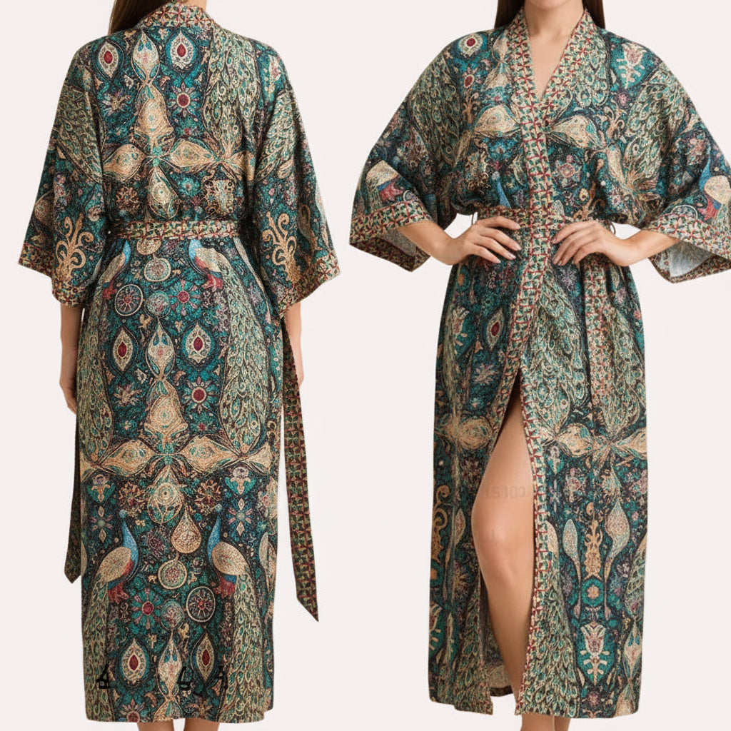 Flower Female Long Robe Nightgown