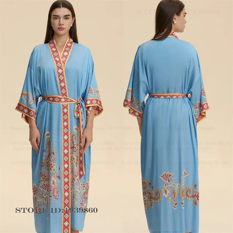Flower Female Long Robe Nightgown