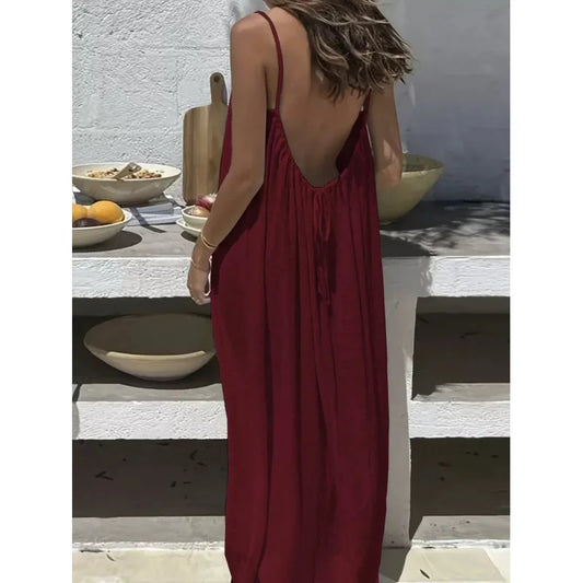 Strapless Backless Long Loose Home Dress 