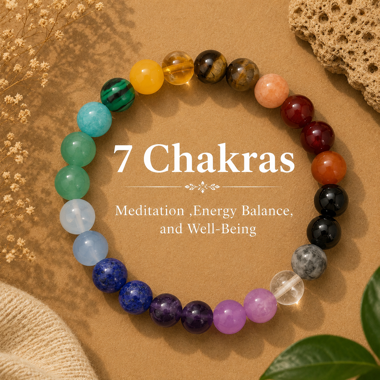 Natural Healing Crystal Bracelet – Choose Your Energy | Protection, Love, Health & More