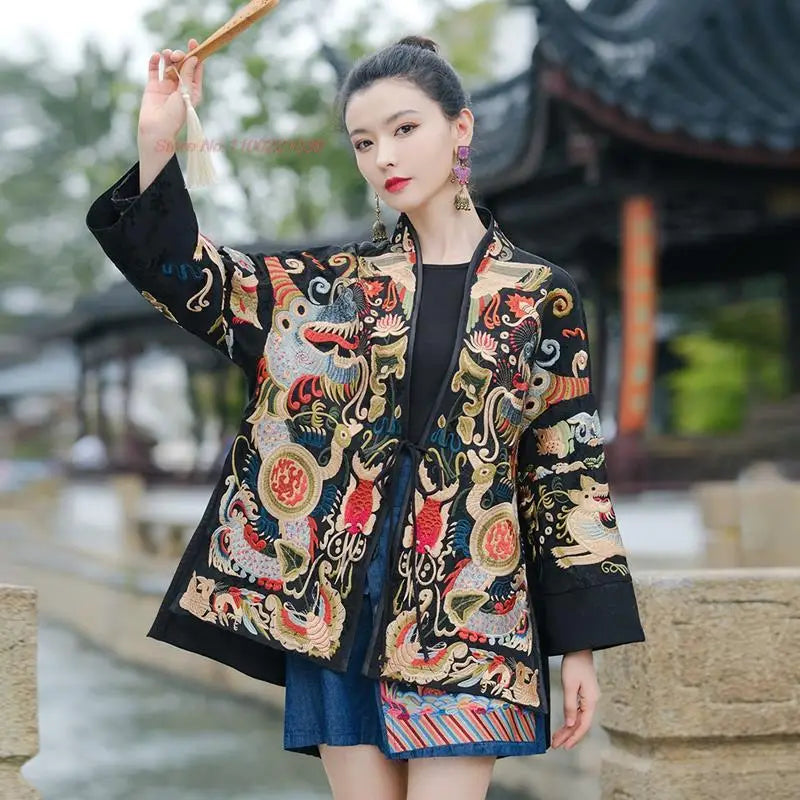  Vintage Coat Retro Improved Hanfu Embroidery