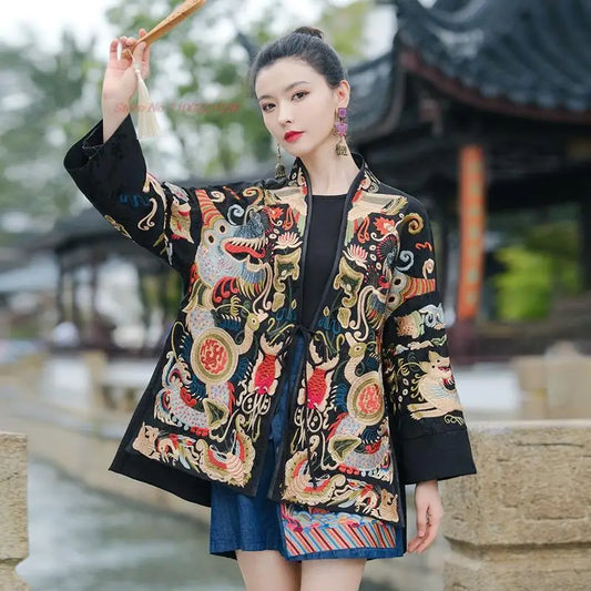  Vintage Coat Retro Improved Hanfu Embroidery