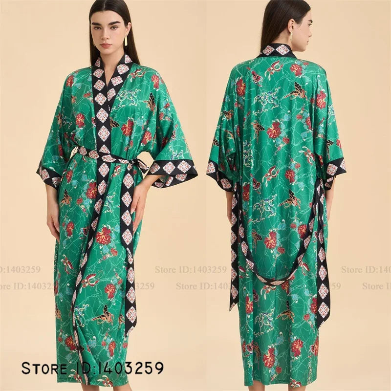 Flower Female Long Robe Nightgown
