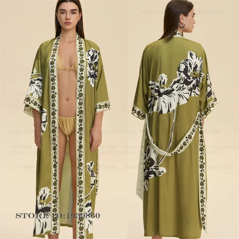 Flower Female Long Robe Nightgown