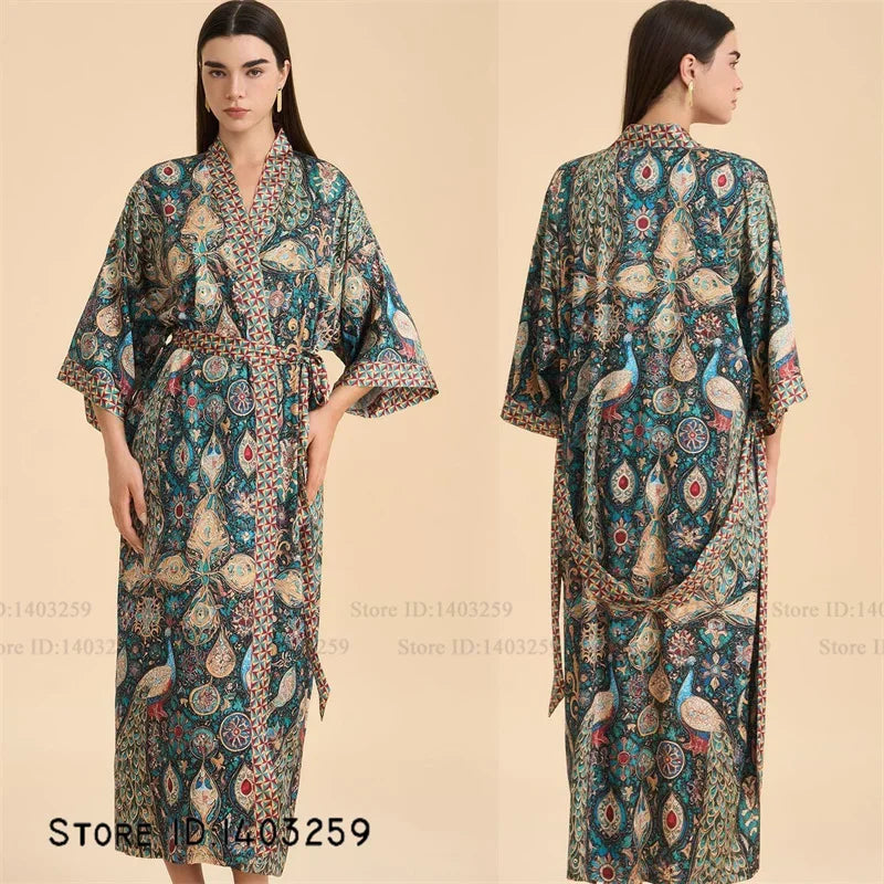 Flower Female Long Robe Nightgown