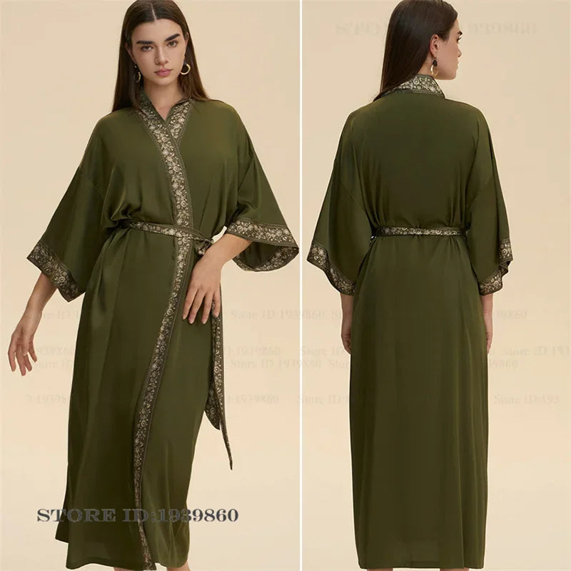 Flower Female Long Robe Nightgown