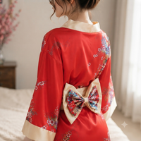 Japanese Satin Kimono | Luxury Floral Dressing Gown